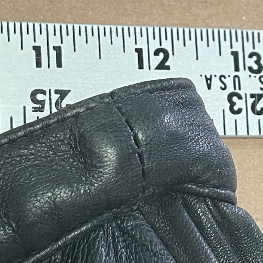 Vintage German Size 36 (4) Black Leather Maxi Pieced Circle Skirt - Picture 4 of 12